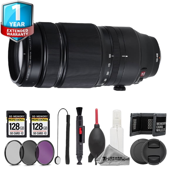 Fujifilm XF 100-400mm f/4.5-5.6 R LM OIS WR Lens - 11pc Memory Care Bundle+1Yr Warranty