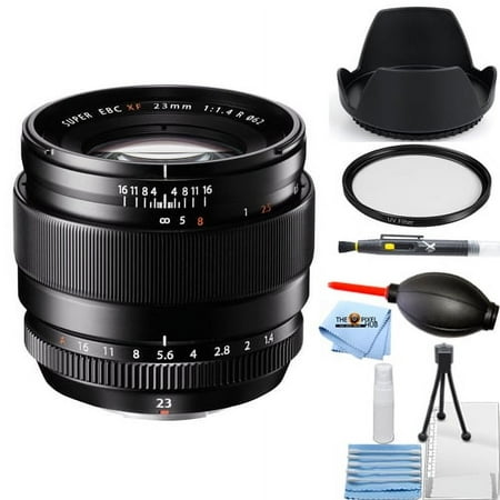 Fujifilm XF 23mm f/1.4 R Lens #16405575 - Essential Bundle Includes: Tulip Hood Lens, UV Filter, Cleaning Pen, Blower, Microfiber Cloth and Cleaning Kit