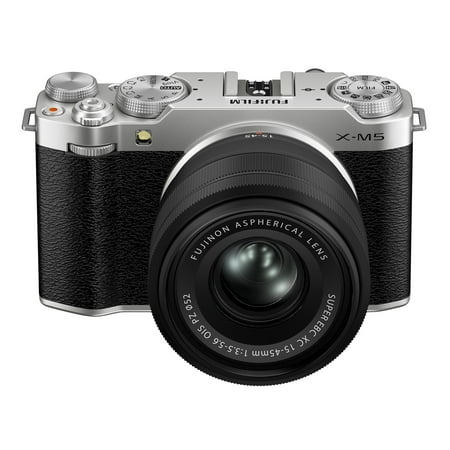 Fujifilm - X-M5 Body with XC15-45mmF3.5-5.6 OIS PZ Lens Kit - Silver