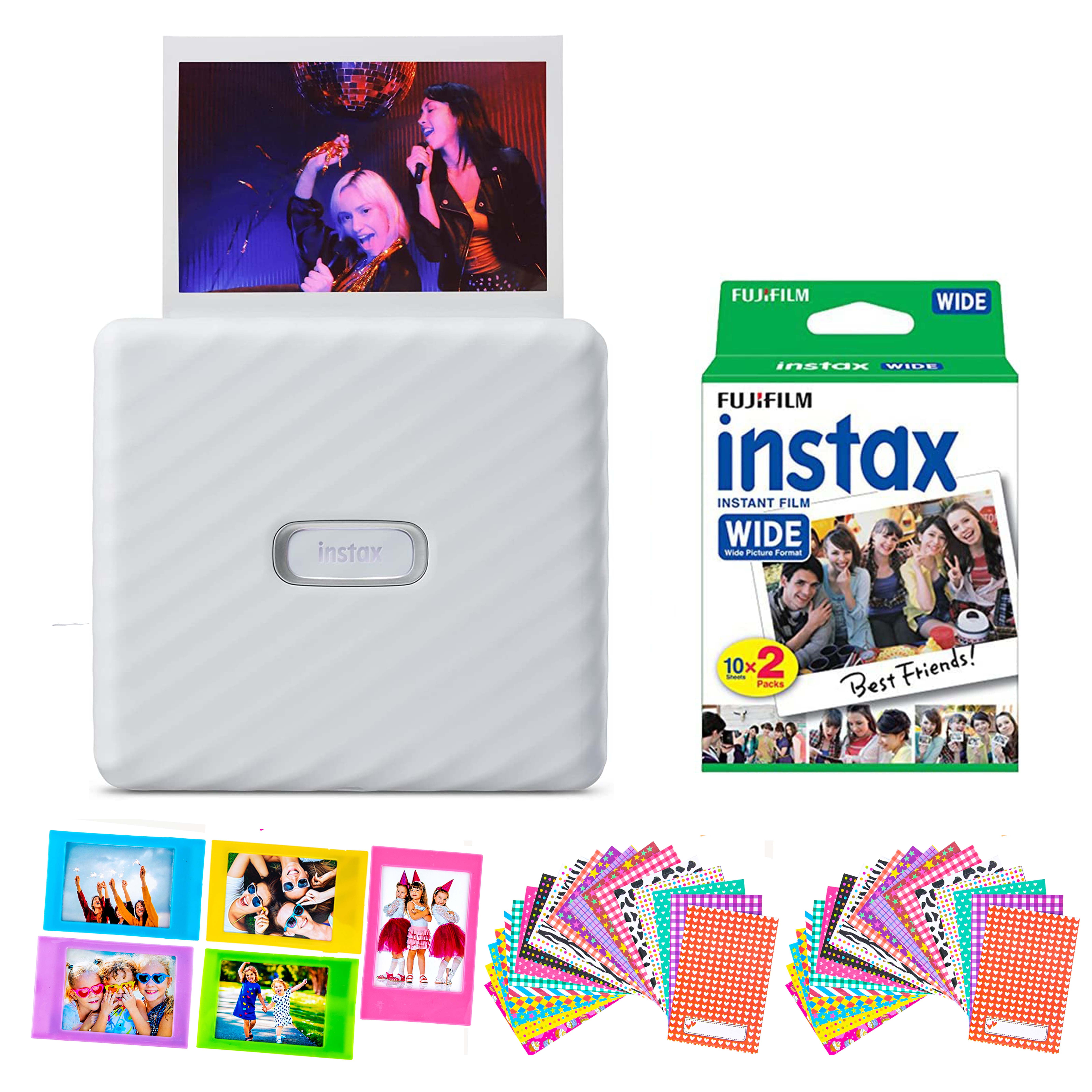 Fujifilm Instax Link Printer, Ash White - Includes Film Twin