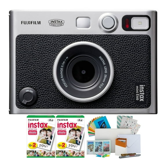 Fujifilm instax Mini EVO Instant Camera with Fujifilm Instax Mini Twin Film Pack