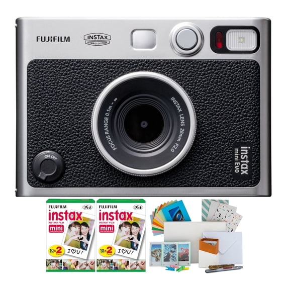 Fujifilm instax Mini EVO Instant Camera with Fujifilm Instax Mini Twin Film Pack