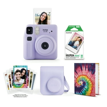 Fujifilm instax Mini SE Instant Camera with Case, Album 10 Pack Film, and Frame Stickers, Lavender (Value Bundle)