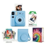 Fujifilm instax Mini SE Instant Camera Bundle with Case, 10 Pack Film, Album, and Frame Stickers, Light Blue Value Bundle