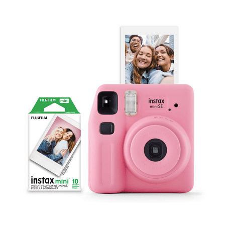 Fujifilm Instax Mini SE Instant Camera with Bonus 10 Pack Mini Film, Pink (Value Pack)