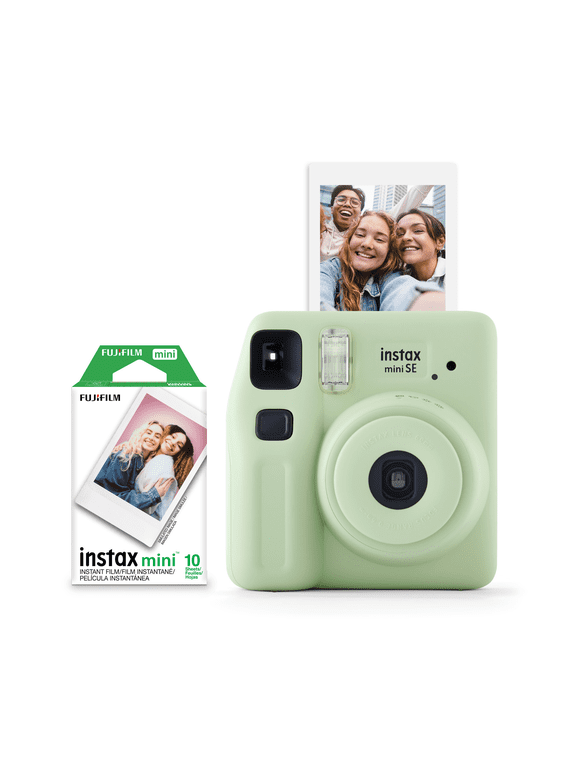 Fujifilm Instax Mini SE Instant Camera with Bonus 10 pack Mini Film, Seafoam Green (Value Pack)