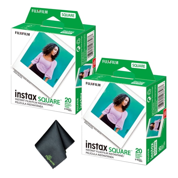 Fujifilm instax SQUARE Instant Film (40 Exposures) + Microfiber Cleaning Cloth