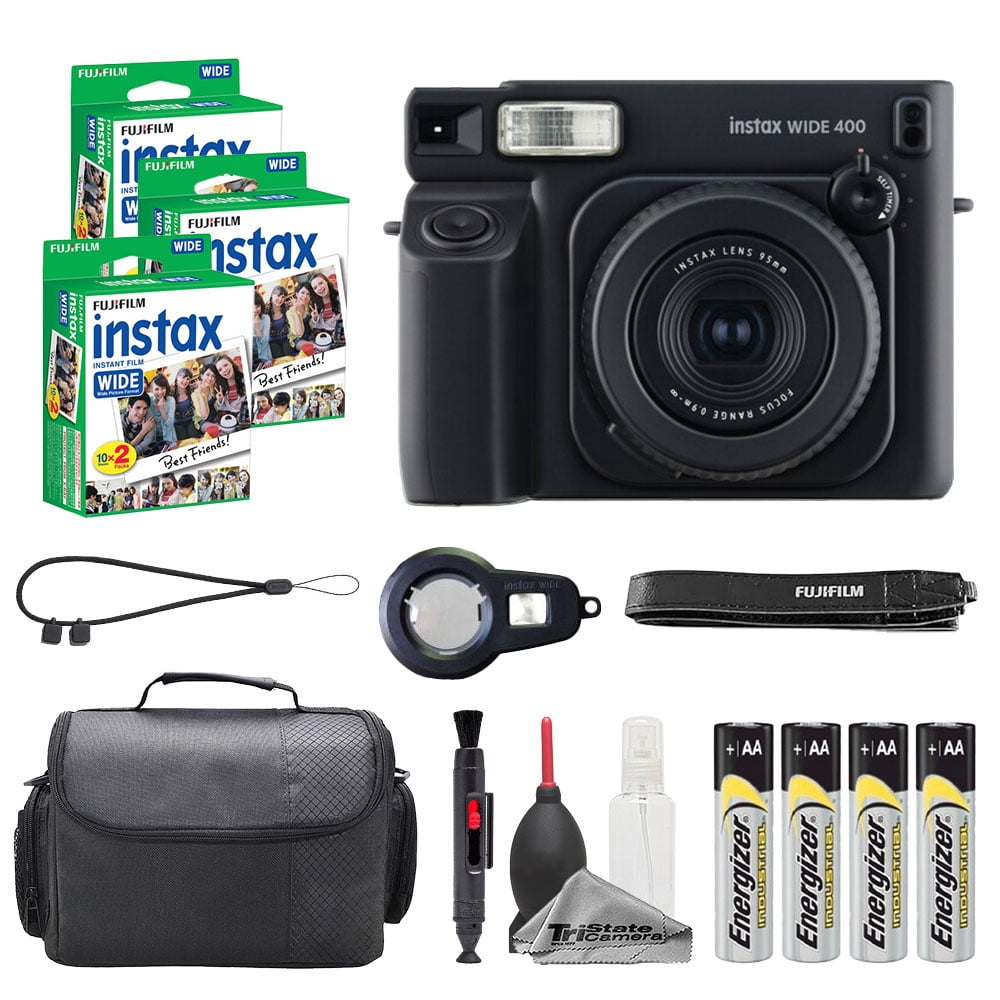 Fujifilm instax Wide 400 Instant Film Camera (Jet Black) + Case +