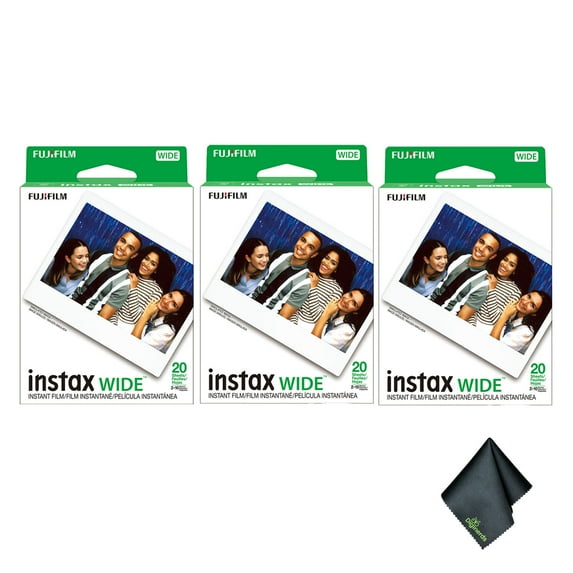 Fujifilm instax Wide Instant Film (60 Exposures) + Microfiber Cleaning Cloth