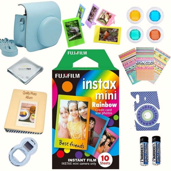 Fujifilm instax mini 8 Film 10-pack (Rainbow) + Assorted colors massive deluxe kit for fujifilm instax mini 8 camera