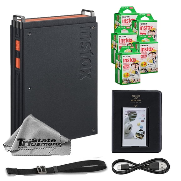 Fujifilm instax mini Link+ Smartphone Printer w/ instax Mini Instant Color Film Twin-Pack (100 Exposures) + Mini Photo Album