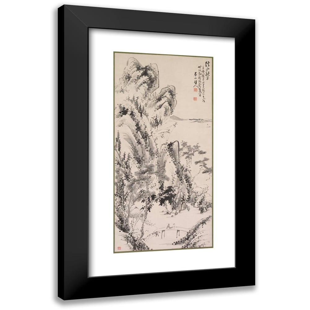 Fujimoto Tesseki 11x18 Black Modern Framed Museum Art Print Titled
