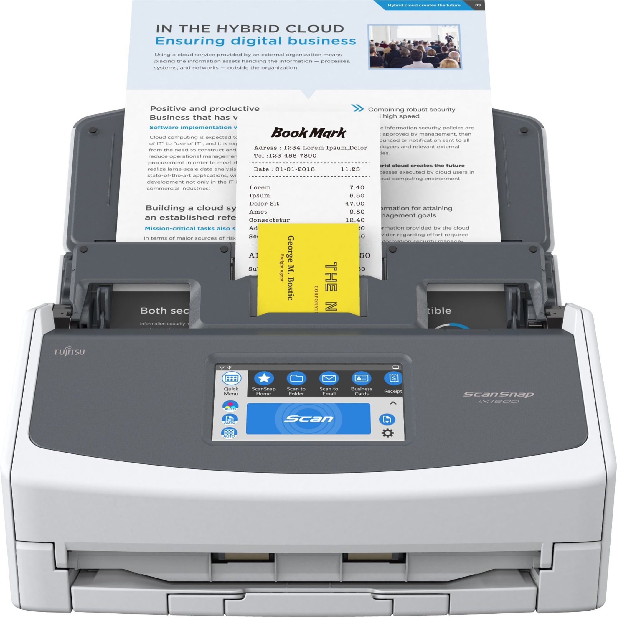 MFUJITSUは ScanSnap iX1600 ホワイトFI-IX1600 Fujitsu ScanSnap iX1600 Versatile Cloud Enabled Document