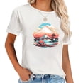 thumbnail image 1 of Fujiyama Cartoon Fashionable Graphic Tees for Women - Short Sleeve Shirts with Creative Print Design Traveler Gifts, 1 of 5