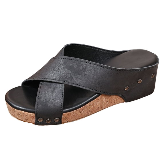 Fukaraa 2025 Wide Width Sandals Women Wedge Platform Spring Summer Dressy