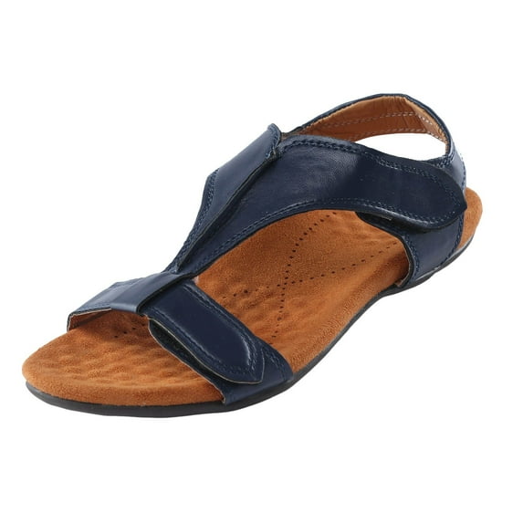 Fukaraa Arch Support Sandals Women Orthotic Slip-On Adjustable Open Toe Beach Casual