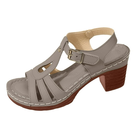 Fukaraa Open Toe Sandals Women Flat Dressy Summer Walking Ankle Strap Shoes