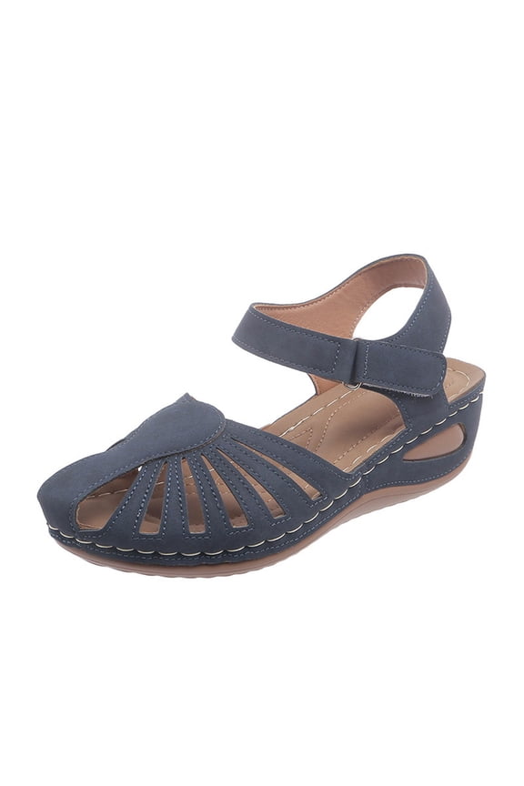 Closed Toe Wedge Shoes Women Comfortable Ankle Strap Bohemian Outdoor