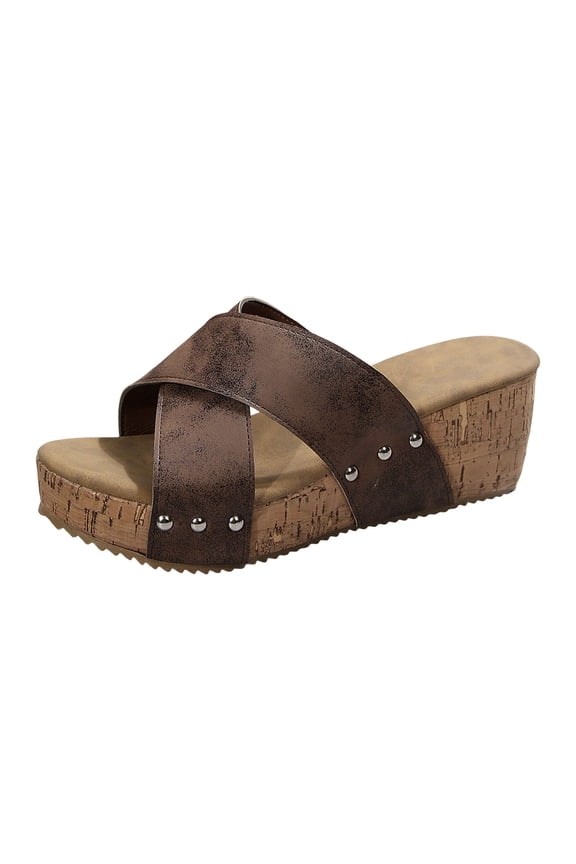 Wide Width Wedge Sandals Women Platform Open Toe Buckle Strap Dressy Summer