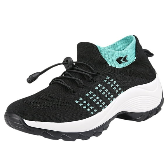 Fukaraa Thick Sole Orthopedic Sneakers Women Slip-On Breathable Walking Shoes Arch Support