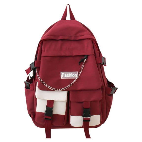 Fukaraa Unisex Waterproof Backpack School Bookbag Lightweight College Daypack Black