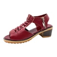 thumbnail image 1 of Women's Side Zipper Sandals Orthotic Peep Toe Heel Thick Sole Summer, 1 of 5