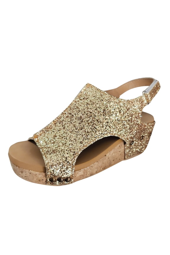 Women's Cork Wedge Sandals Espadrilles Platform Ankle Strap Summer Dressy Shoes