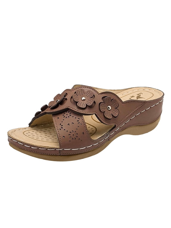 Women's Cross Strap Platform Sandals Wedge Arch Support Breathable