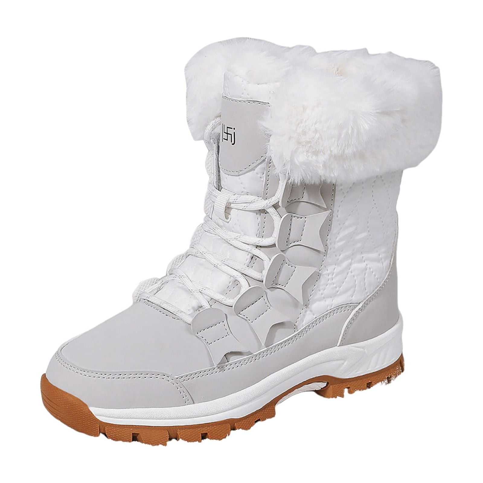 Women's Snow Boots - Mid-Calf Winter Boots With Faux Fur Lining, Anti-Slip Rubber Sole, Waterproof & Warm For Walking