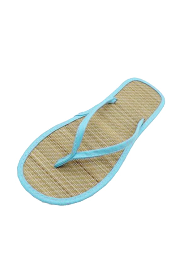 Non-Slip Bamboo Sandals Women's Summer Flip Flops Woven Straw Lightweight Casual Shoes