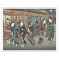 thumbnail image 1 of Fukaya Station - from Sixty-nine Stations of Kiso Road - Vintage Japanese Ukiyo-e Woodblock Print by Hiroshige, Eisen c.1800s - Fine Art Matte Paper Print (Unframed) 16x20in, 1 of 4