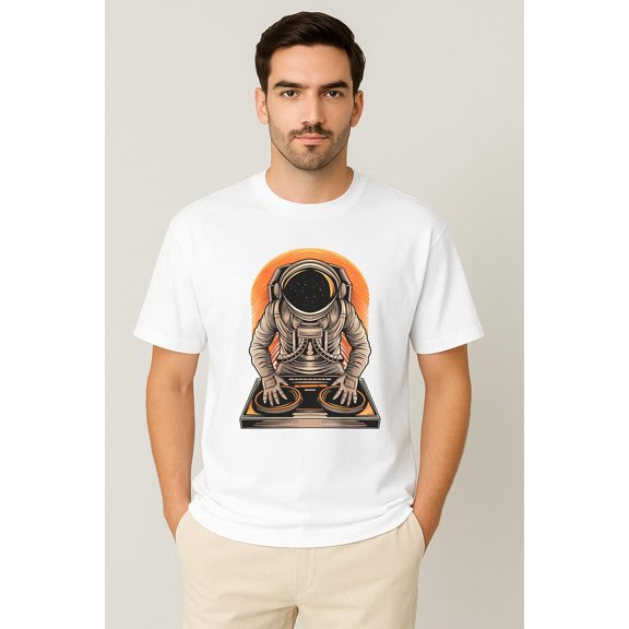 Fukika DJ Astronaut T-Shirt – Space Music Graphic Tee, DJ Space Suit T-Shirt, Cosmic Party Shirt for Men & Women - Graphic T-Shirt - Gift For Him