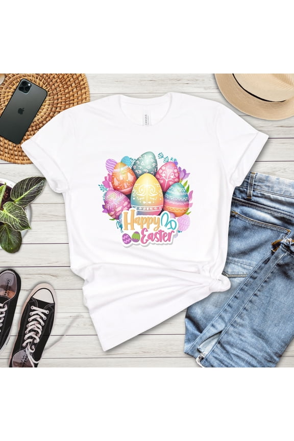 Easter Bunny Unisex Tee Shirt, Rabbit Eggs Spring Holiday, Easter Basket Gift, Kids Adults Men Women Unisex T-Shirt, Cute Animal Design