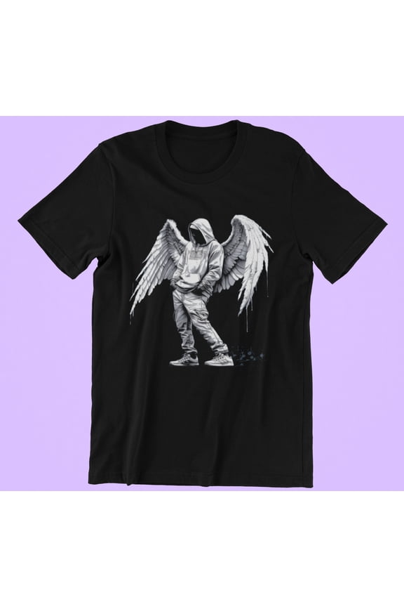 Hip hop angel t-shirt, Unisex Heavy Cotton Tee, Hip Hop Character Shirt, Rapper tshirt, Wings tee, Music graffiti art t shirt, Rap top, gift