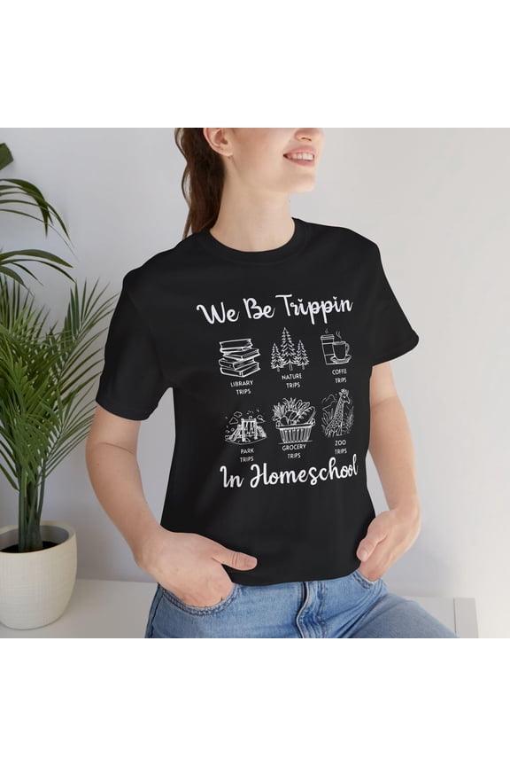 Homeschool Mom Tee: "Trippin' in Homeschool" Unisex Cotton Shirt