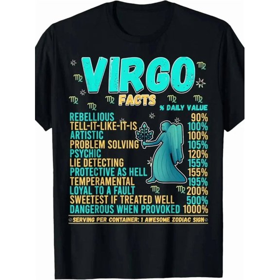 Fukika Virgo Queen Zodiac T-Shirt Short Sleeve Shirt All Size Hot Shirt