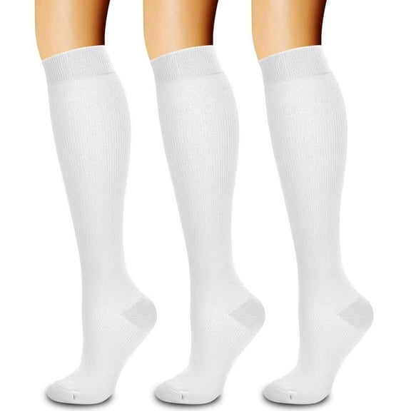Fuklindy 3 Pairs Medical Sport Compression Socks - 15-20mmhg Graduated Knee-High Support for Men & Women, Ideal for Soccer, Running, and Nurses