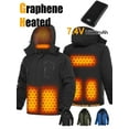 thumbnail image 1 of Fuklindy Graphene Heated Jacket for Men 12V Fast Charge 18400mAh Large Capacity Winter Outdoor Lightweight Heating Jackets, 1 of 6