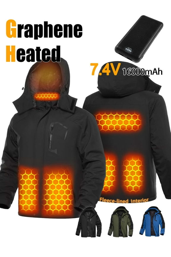 Graphene Heated Jacket for Men 12V Fast Charge 18400mAh Large Capacity Winter Outdoor Lightweight Heating Jackets