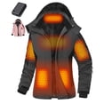 thumbnail image 1 of Fuklindy Graphene Heated Jacket for Women with Battery, 12V Fast Charge 18400mAh Large Capacity Winter Outdoor Lightweight Heating Jackets Black, 1 of 5