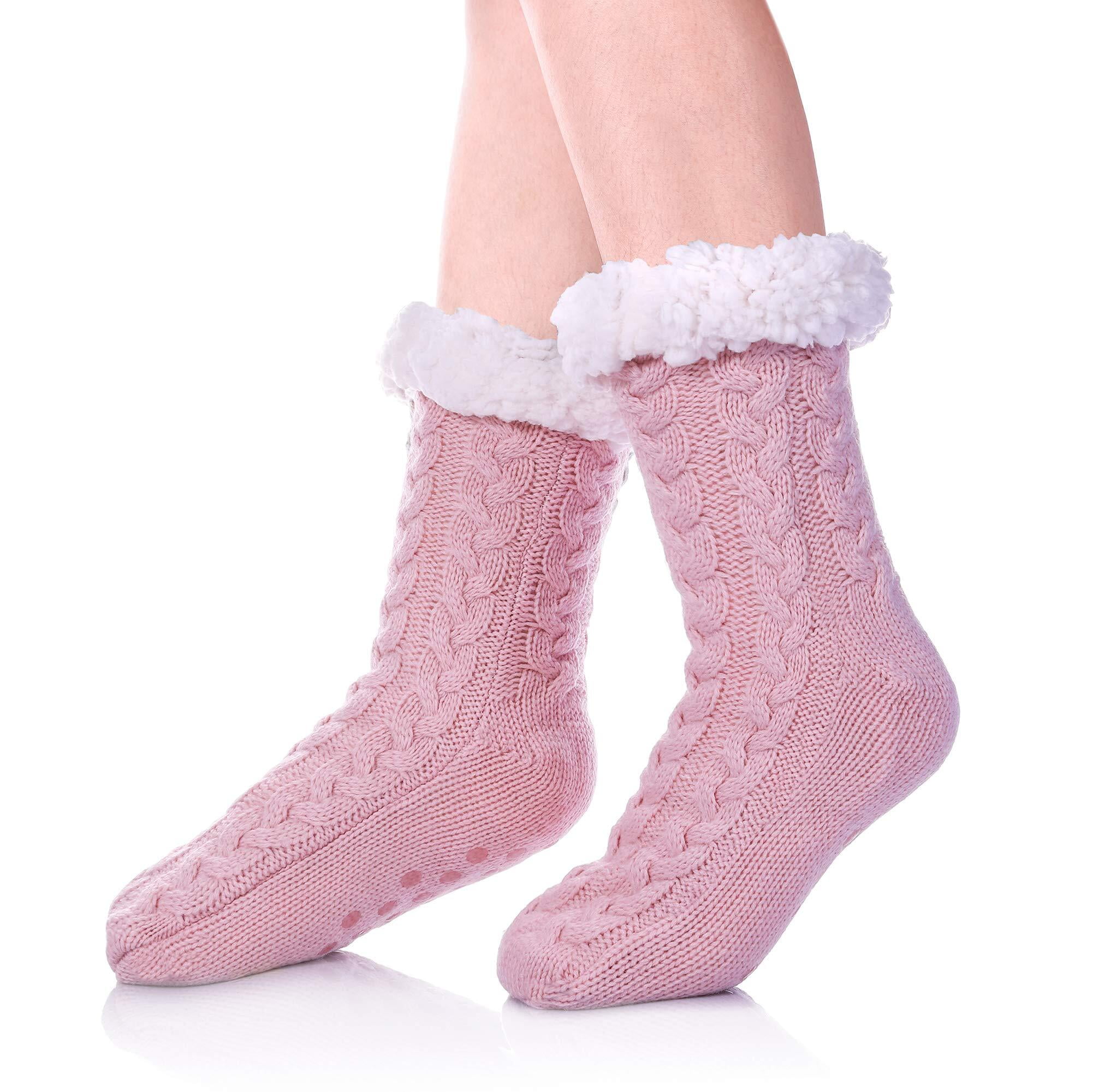 Fuklindy Women Slipper Fuzzy Socks Winter Super Sift Warm Cozy Soft ...