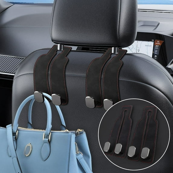 Fukushima Car Headrest Hooks for Purses and Bags, Head Rest Hooks Car Bag Hooks, Stylish Car Seat Organizer Hooks for Handbag Coat Umbrellas