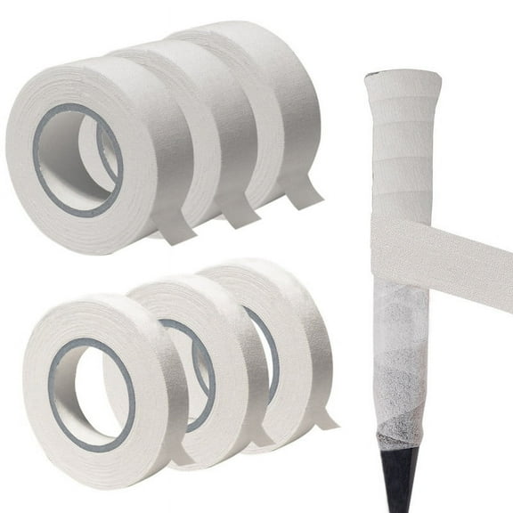 Fukushima Multipurpose Lacrosse Tape Set - 1 Inch and 1/2 Inch, Non Pre-Cut, 30ft Adhesive Tape for Lacrosse Sticks, Shin Pads, Golf Baseball Bats - Ideal Sports Gear and Gift Equipment(White, 6pcs)