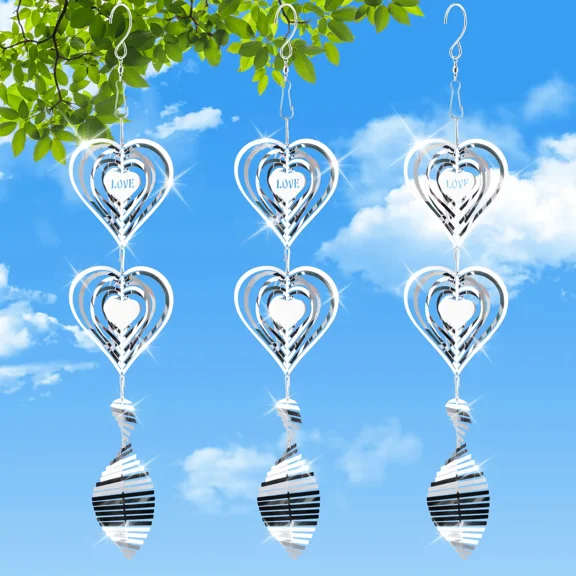 Fukushima Reflective 3D Metal Bird Deterrent Set for Outdoor Use - Keep Woodpeckers and Pigeons Away from Your Home, Patio, and Orchards.