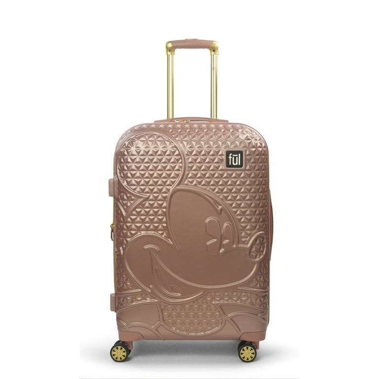Disney Mickey Mouse 25 Inch Rolling Luggage, Hardside Suitcase with Spinner Wheels, Rose Gold Disney Mickey Mouse 25 Inch Rolling Luggage, Hardside Suitcase with Spinner Wheels, Rose Gold