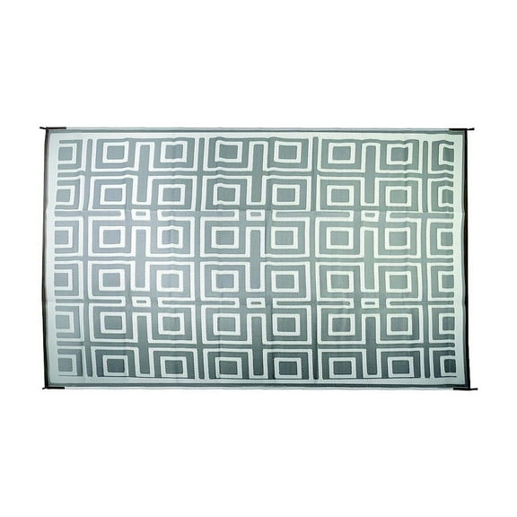 FulTyme RV 6067 Outdoor Patio Mat, Grey/Light Tan, 6' x 9'