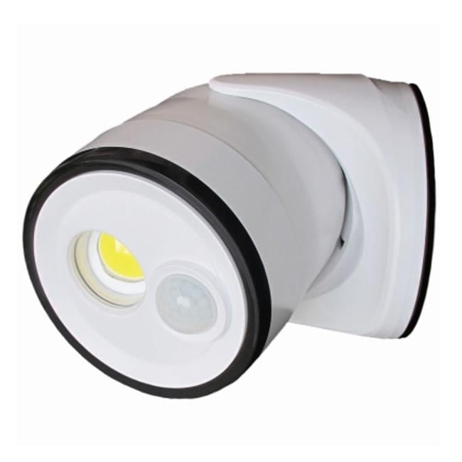 White Battery-Powered LED Motion-Sensor Security Floodlight