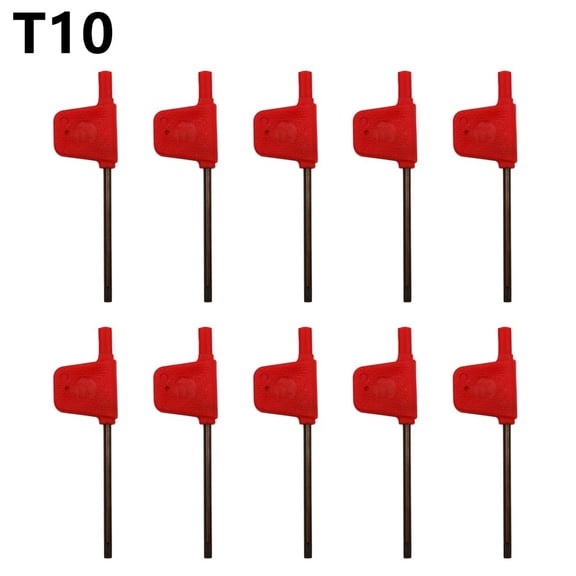 Fule 10× Small Torx screwdriver T Wrench Red Flag Type Spanner Key Screwdriver T5-T20