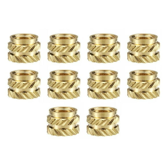 Fule 10Pcs Threaded Brass Inserts Metal Heat Set M2-M6 Screw Inserts for 3D Printing