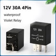 thumbnail image 1 of Fule 12V 30A 4PIN Relay Violet Relay 30A 4PIN Conversion Waterproof 1.3W 12V, 1 of 5